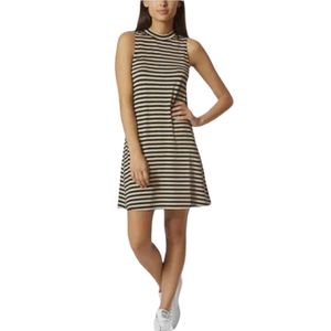 Avec Les Filles Mock Neck Striped Dress
